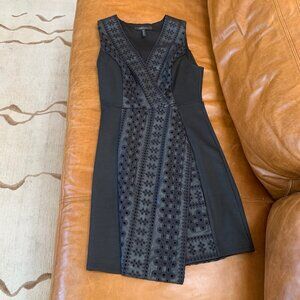 BCBG Black Faux Leather Dress Size X-Small